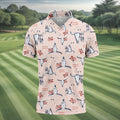 Boho Buffalo Skull Seamless Pattern Golf Tops For Men, Hawaiian Golf Shirts, Polo For Men