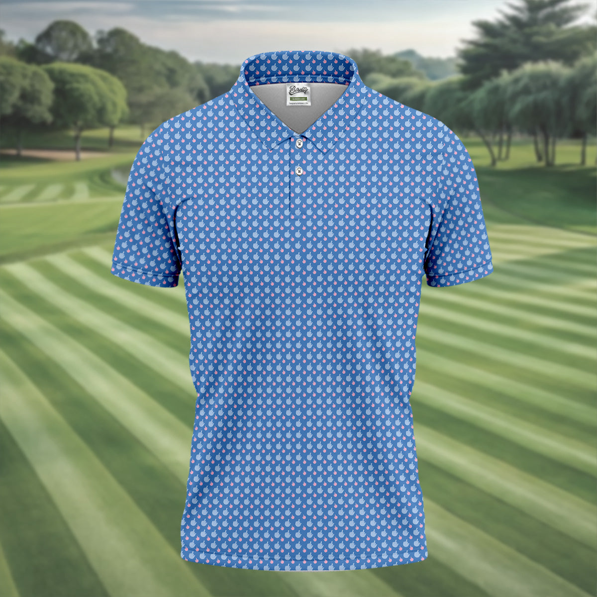 Dirty Finger Blue And Pink Fun Golf Shirts For Men, Cool Golf Gift, Golfing Apparel, Polo For Men