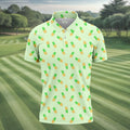 Pineapple Grenade Light Green Golf Tops For Men, Men Polo, Golf Gift For Men, Golfing Apparel