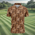 Snake Cactus Seamless Pattern Golf Tops For Men, Hawaiian Golf Shirts, Long Sleeve Polo