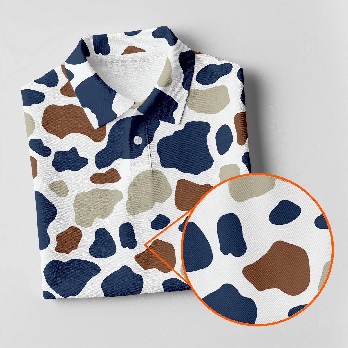 Cow Print Pattern Golf Polo Shirt, Fun Women's Golf Shirts, Ladies Golf Polos, Golfing Apparel