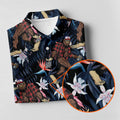 Abstract Floral Pattern Funny Bigfoot Shirt, Womens Sleeveless Polo, Ladies Golf Shirts