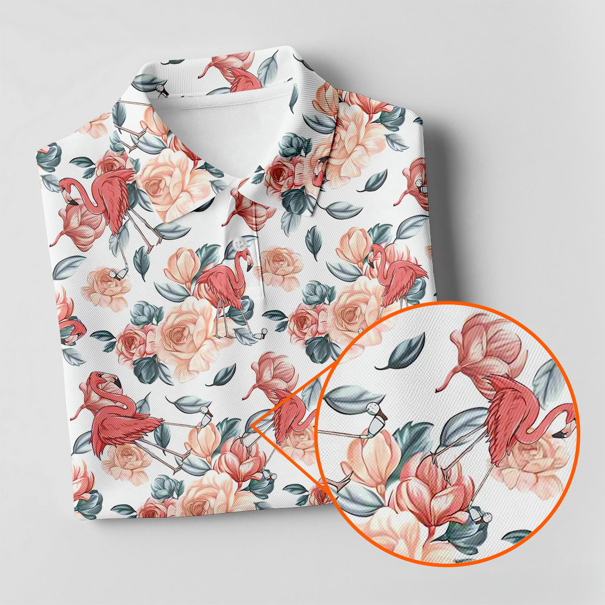 Floral Golf Shirt With Funny Flamingo, Womens Sleeveless Polo, Cute Golf Outfit, Pink Ladies Shirt