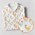 Chicken Rooster White Women Golf Top, Gift For Chicken Lover, Ladies Golf Shirts, Women's Polo Shirt