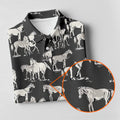 Wild Horse Seamless Pattern Golf Tops For Men, Hawaiian Golf Shirts, Polo For Men