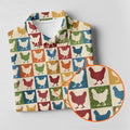 Chicken Rooster Colorful Checkered Women Golf Top, Gift For Chicken Lover, Ladies Golf Shirts