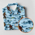 Blue Funny Sasquatch Tropical Golf Shirts, Ladies Golf Shirts, Golfing Apparel, Women's Polo Shirt