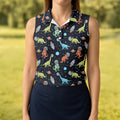 Dinosaur Space Golf Shirt, Women Golf Top, Gifts For Golf Lovers, Golf Gifts For Women, Ladies Golf Shirts