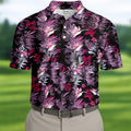 Purple And Black Tropical Golf Shirts, Golf Tops For Men, Polo Shirts For Men, Golfing Apparel