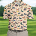 Dinosaur Hawaiian Shirt, Seamless Pattern Golf Tops For Men, Golf Polo Shirt, Golfing Apparel