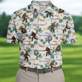 Funny Sasquatch Tropical Golf Shirts, Fun Men's Golf Polos, Hawaiian Golf Shirts, Golfing Apparel