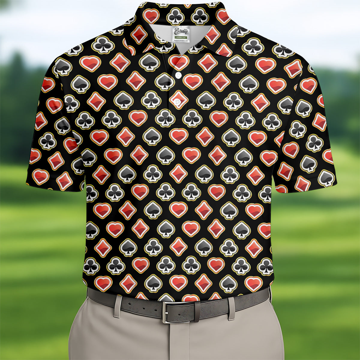 Playing Card Poker Golf Shirt, Fun Golf Shirts For Men, Polo Shirts For Men, Golfing Apparel