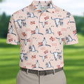 Boho Buffalo Skull Seamless Pattern Golf Tops For Men, Hawaiian Golf Shirts, Polo For Men