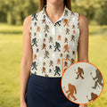 Bigfoot Silhouette Pattern Fun Women's Golf Shirts, Unique Gift For Golfer, Ladies Golf Polos