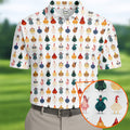 Whimsical Chicken Fun Golf Shirts For Men, Cute Golf Outfit, Polo Shirts For Men, Golfing Apparel
