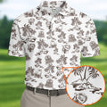 Adorable Sea Otter Tropical Golf Shirts, Cute Golf Outfit, Polo Shirts For Men, Golf Gift For Men