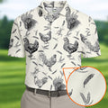 Chicken Rooster Golf Tops For Men, Gift For Chicken Lover, Fun Golf Shirts For Men, Polo Shirts For Men