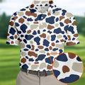 Cow Print Pattern Golf Polo Shirt, Fun Golf Shirts For Men, Polo Shirts For Men, Golfing Apparel