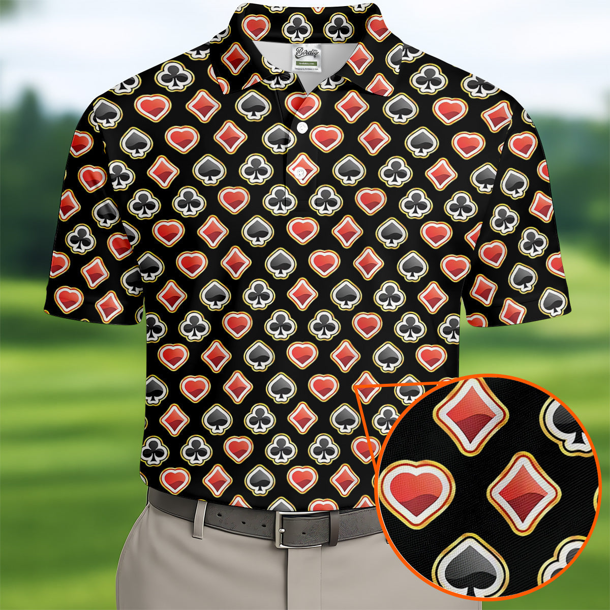 Playing Card Poker Golf Shirt, Fun Golf Shirts For Men, Polo Shirts For Men, Golfing Apparel