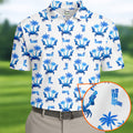 The Blue Crab Tropical Golf Shirts, Golf Gift For Men, Golf Shirts For Men, Golfing Apparel