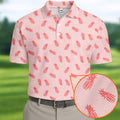 Pineapple Grenade Pink Golf Tops For Men, Men Polo, Golf Gift For Men, Golfing Apparel