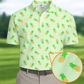 Pineapple Grenade Light Green Golf Tops For Men, Men Polo, Golf Gift For Men, Golfing Apparel