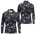 Funny Neon Cat Alien Mushroom Golf Tops For Men, Cute Golf Outfit, Polo Shirts For Men, Golfing Apparel