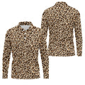 Brown Leopard Golf Tops For Men, Golf Gift For Men, Golf Shirts For Men, Golfing Apparel
