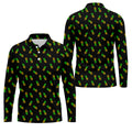 Pineapple Grenade Black And Yellow Golf Tops For Men, Men Polo, Golf Gift For Men, Golfing Apparel