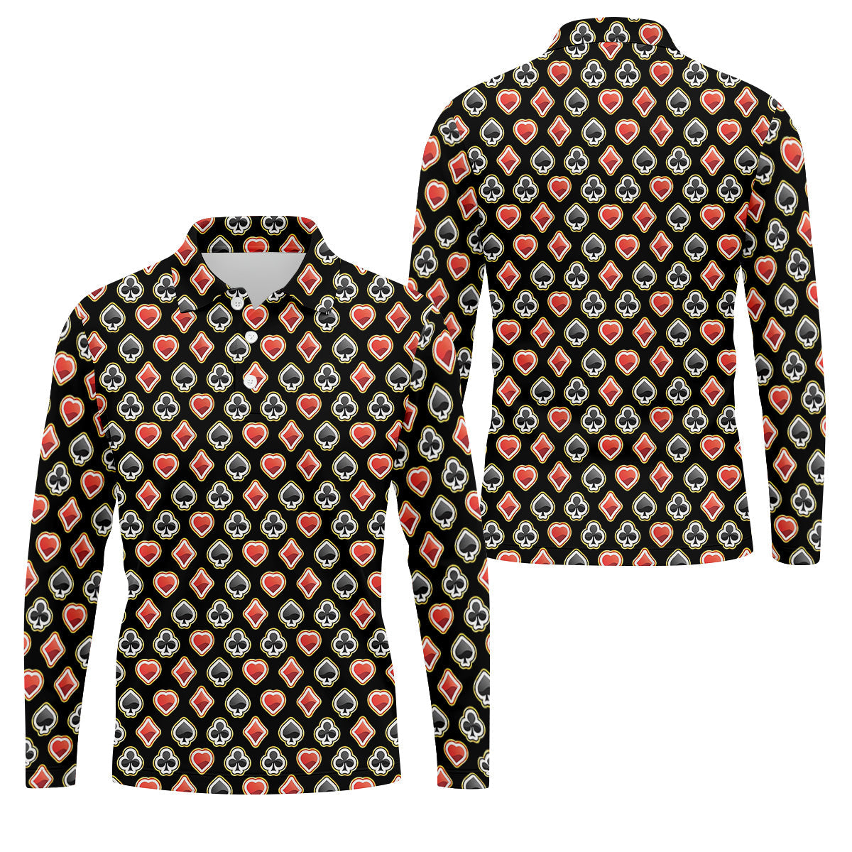Playing Card Poker Golf Shirt, Fun Golf Shirts For Men, Polo Shirts For Men, Golfing Apparel