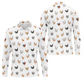 Prancing Chickens Men's White Golf Polo, Gift For Chicken Lover, Polo Shirts For Men, Golfing Apparel