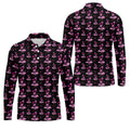 Flamingo Tropical Pink And Black Golf Tops For Men, Golf Gift For Men, Golf Shirts For Men