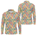 Chicken Rooster Colorful Checkered Golf Tops For Men, Gift For Chicken Lover, Golfing Apparel