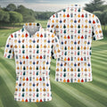 Whimsical Chicken Fun Golf Shirts For Men, Cute Golf Outfit, Polo Shirts For Men, Golfing Apparel