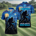 Not All Who Wander Are Lost Starry Night Shirt, Sasquatch Golf Shirt, Golf Tops For Men, Golf Gift For Men