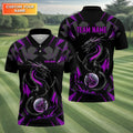Black And Purple Dragon Golf Team Shirt, Mens Golf Polo Shirts, Cool Golf Gift, Golfing Apparel