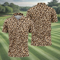 Brown Leopard Golf Tops For Men, Golf Gift For Men, Golf Shirts For Men, Golfing Apparel