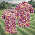 Pink Leopard Golf Tops For Men, Golf Gift For Men, Golf Shirts For Men, Golfing Apparel