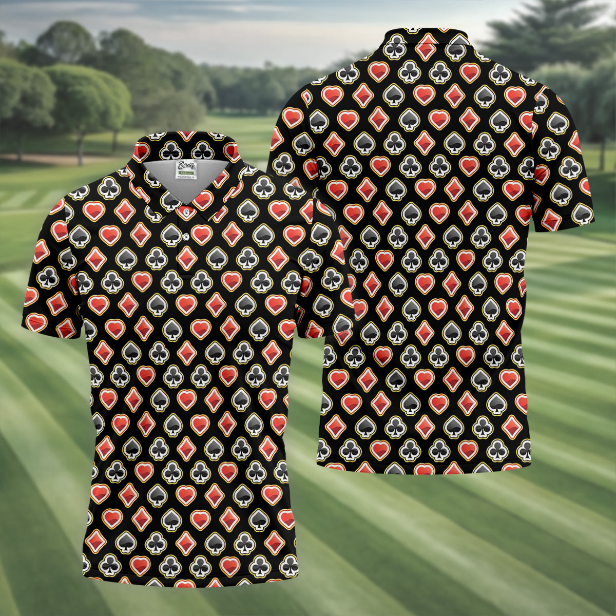 Playing Card Poker Golf Shirt, Fun Golf Shirts For Men, Polo Shirts For Men, Golfing Apparel