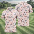 Boho Buffalo Skull Seamless Pattern Golf Tops For Men, Hawaiian Golf Shirts, Polo For Men