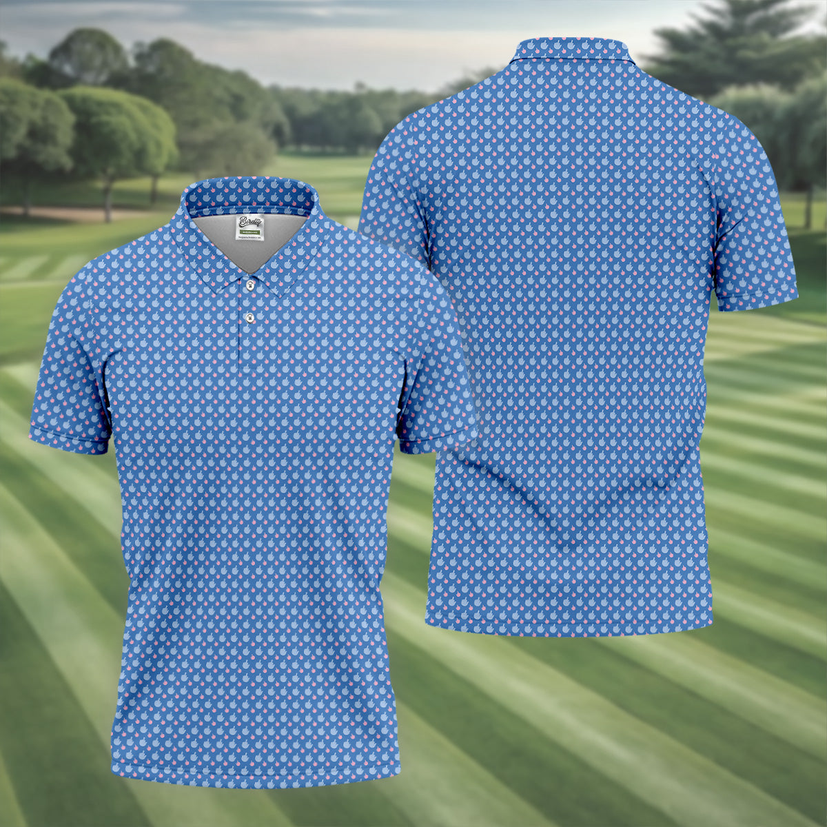 Dirty Finger Blue And Pink Fun Golf Shirts For Men, Cool Golf Gift, Golfing Apparel, Polo For Men