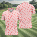 Pineapple Grenade Pink Golf Tops For Men, Men Polo, Golf Gift For Men, Golfing Apparel