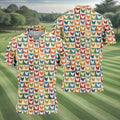 Chicken Rooster Colorful Checkered Golf Tops For Men, Gift For Chicken Lover, Golfing Apparel
