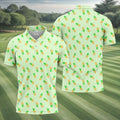 Pineapple Grenade Light Green Golf Tops For Men, Men Polo, Golf Gift For Men, Golfing Apparel
