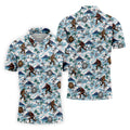 Funny Bigfoot Tropical Golf Shirts, Men's Funny Golf Shirts, Golfing Apparel, Polo For Men