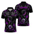 Black And Purple Dragon Golf Team Shirt, Mens Golf Polo Shirts, Cool Golf Gift, Golfing Apparel