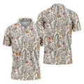 Foliage Floral Golf Tops For Men, Gifts For Golf Lovers, Polo Shirts For Men, Golfing Apparel