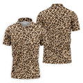 Brown Leopard Golf Tops For Men, Golf Gift For Men, Golf Shirts For Men, Golfing Apparel