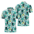 Tropical Green Bigfoot Golf Shirt, Golf Tops For Men, Custom Golf Polos, Golf Gift For Men
