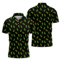 Pineapple Grenade Black And Yellow Golf Tops For Men, Men Polo, Golf Gift For Men, Golfing Apparel